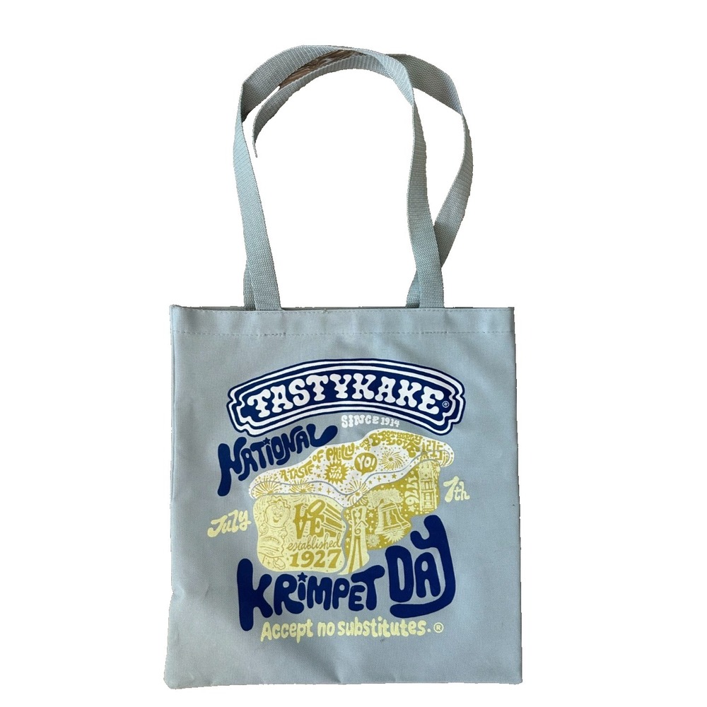 Tastykake Krimpet Day Tote Bag July 7th 1927 Canvas Light Blue/Gray